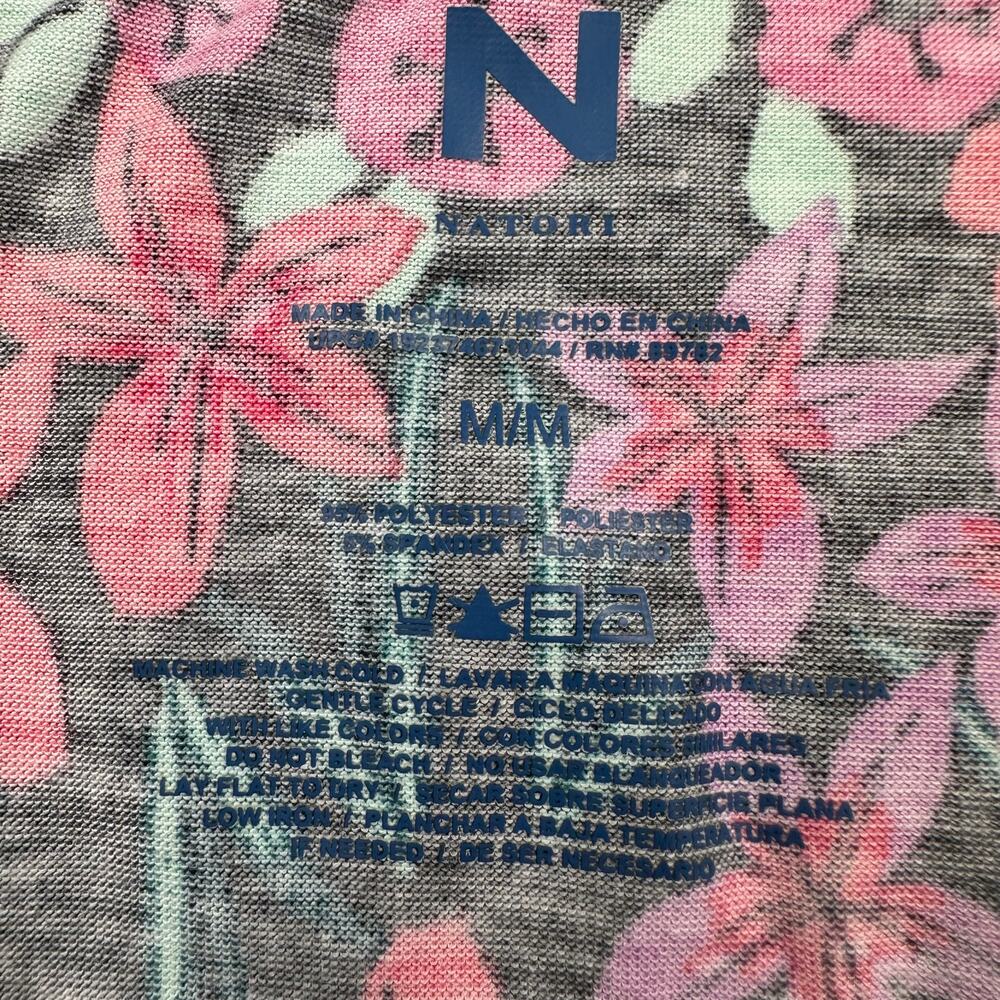 Natori Sleepshirt Womens Medium Pink Floral Short Sleeve Stretch Comfort Pajamas - Picture 5 of 9